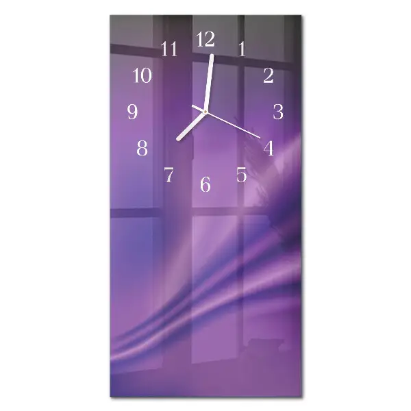 Horloge murale en verre rectangulaire Vagues violettes