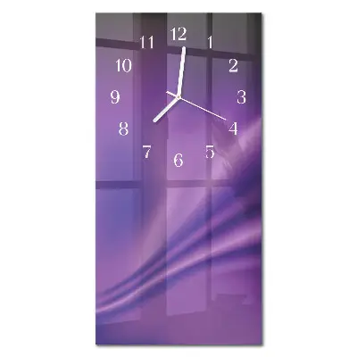 Horloge murale en verre rectangulaire Vagues violettes