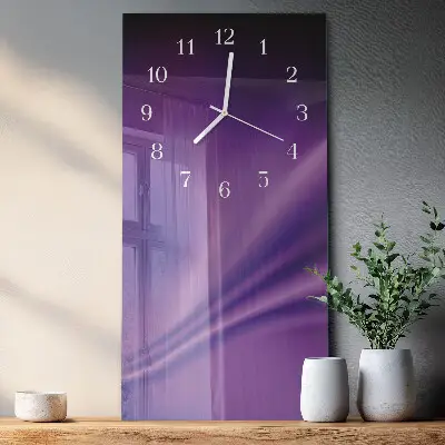 Horloge murale en verre rectangulaire Vagues violettes