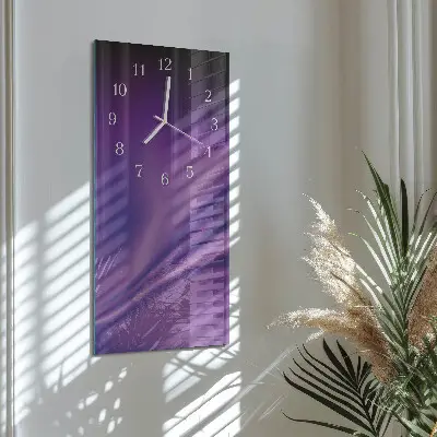 Horloge murale en verre rectangulaire Vagues violettes
