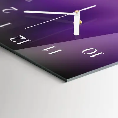 Horloge murale en verre rectangulaire Vagues violettes
