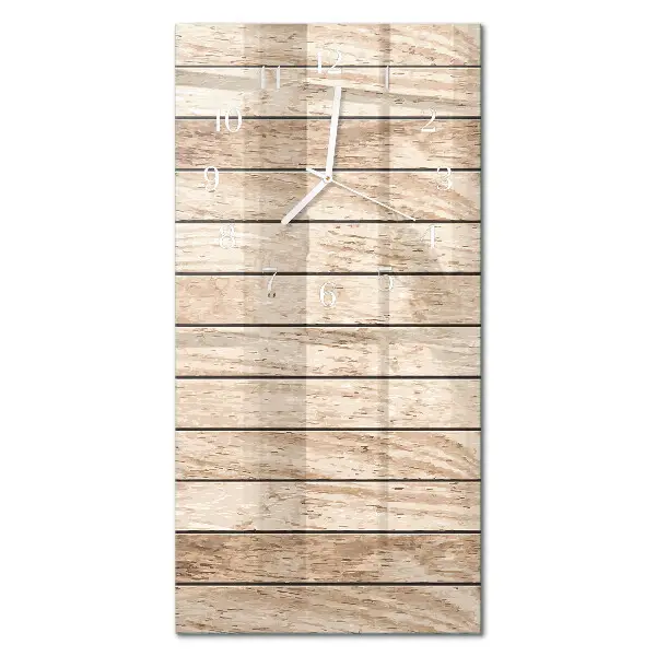 Horloge murale en verre rectangulaire Bois