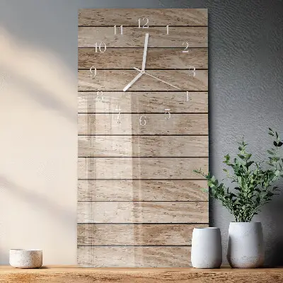 Horloge murale en verre rectangulaire Bois