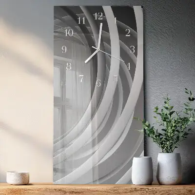 Horloge murale en verre rectangulaire Cercles abstraits
