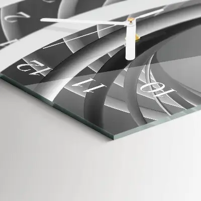 Horloge murale en verre rectangulaire Cercles abstraits