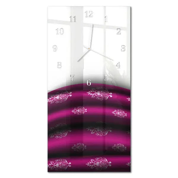Horloge murale en verre rectangulaire Rideau violet