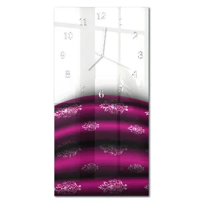 Horloge murale en verre rectangulaire Rideau violet