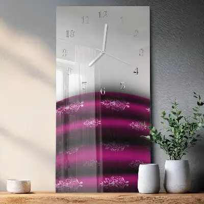 Horloge murale en verre rectangulaire Rideau violet