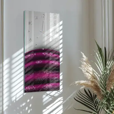 Horloge murale en verre rectangulaire Rideau violet