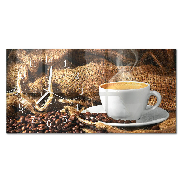 Horloge murale horizontale Café en grains