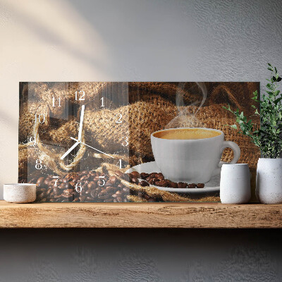 Horloge murale horizontale Café en grains