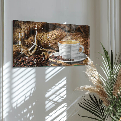 Horloge murale horizontale Café en grains
