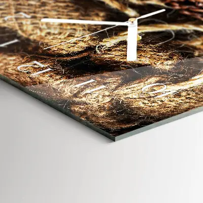 Horloge murale horizontale Café en grains
