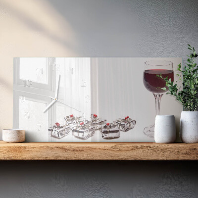 Horloge murale horizontale Gobelet à vin