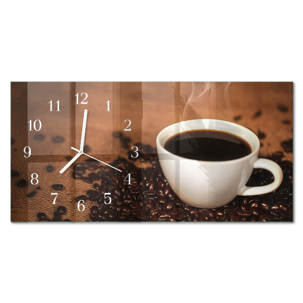 Horloge murale horizontale Infusion de café chaud