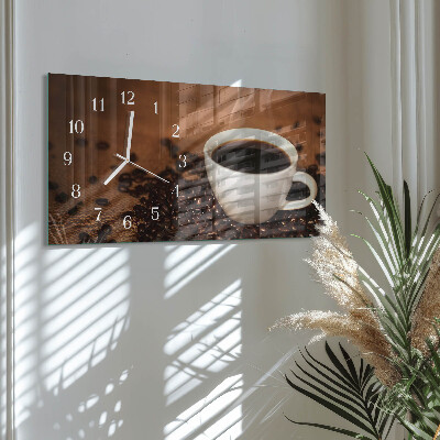 Horloge murale horizontale Infusion de café chaud