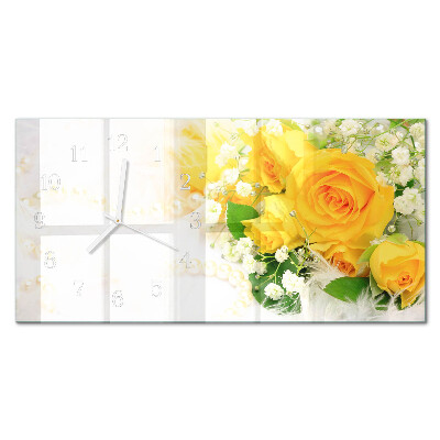 Horloge murale horizontale Fleur