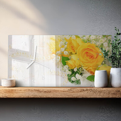 Horloge murale horizontale Fleur