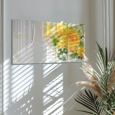 Horloge murale horizontale Fleur