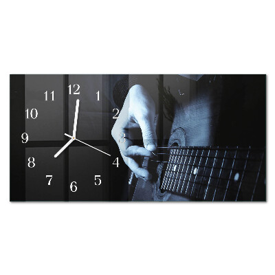 Horloge murale horizontale Guitariste musical