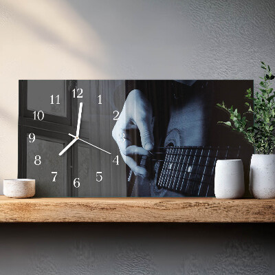 Horloge murale horizontale Guitariste musical