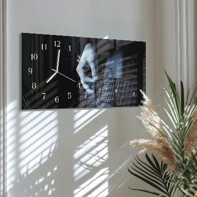 Horloge murale horizontale Guitariste musical