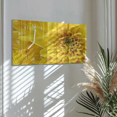 Horloge murale horizontale Chrysanthèmes