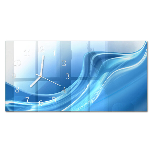 Horloge murale horizontale Vagues bleues