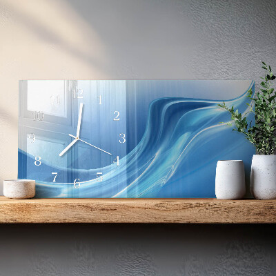 Horloge murale horizontale Vagues bleues