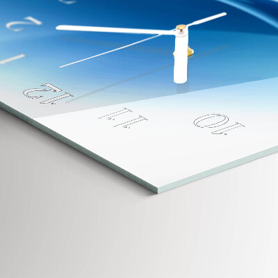 Horloge murale horizontale Vagues bleues
