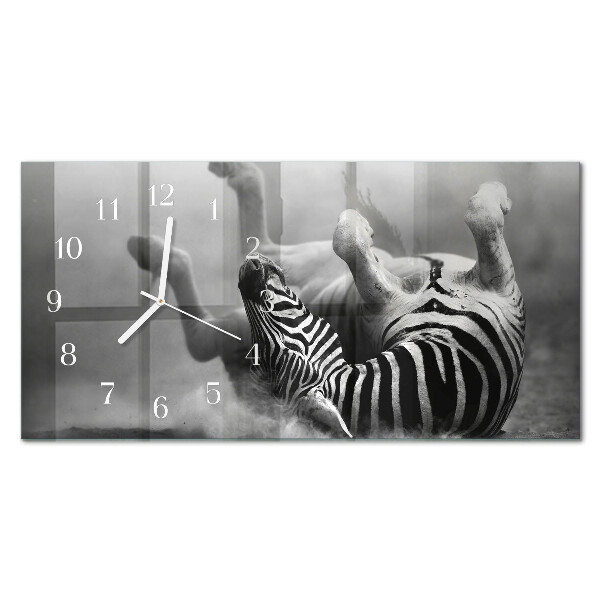 Horloge murale horizontale Zèbre africain