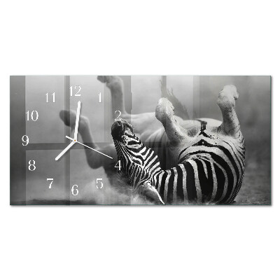 Horloge murale horizontale Zèbre africain