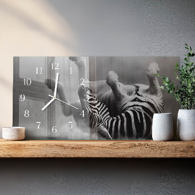 Horloge murale horizontale Zèbre africain