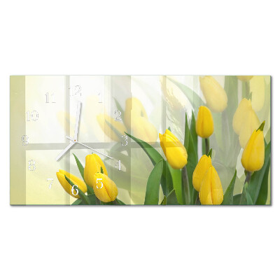 Horloge murale horizontale Tulipes de jardin