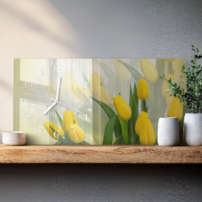 Horloge murale horizontale Tulipes de jardin