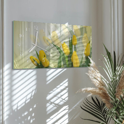 Horloge murale horizontale Tulipes de jardin