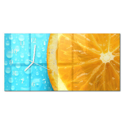 Horloge murale horizontale Agrumes orange