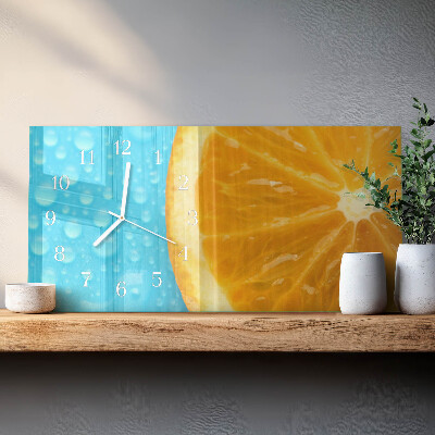 Horloge murale horizontale Agrumes orange