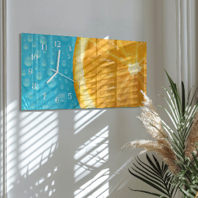 Horloge murale horizontale Agrumes orange