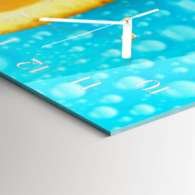 Horloge murale horizontale Agrumes orange