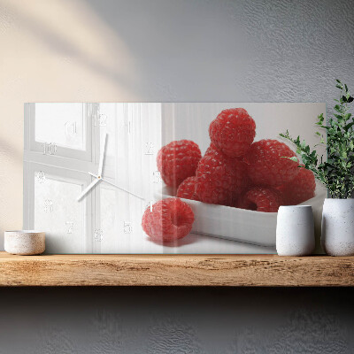 Horloge murale horizontale Framboises fraîches
