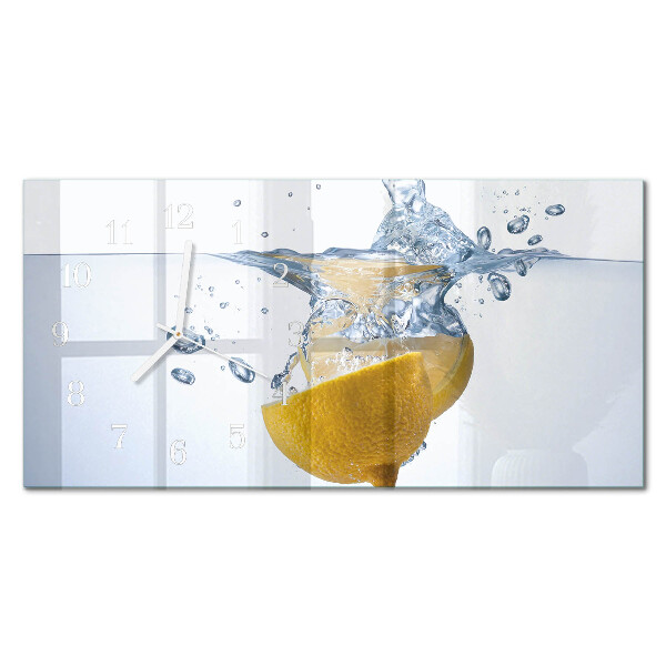 Horloge murale horizontale Une tranche de citron dans l'eau