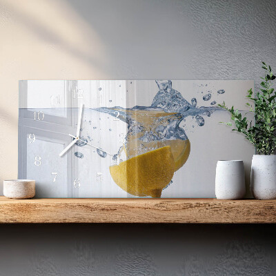 Horloge murale horizontale Une tranche de citron dans l'eau