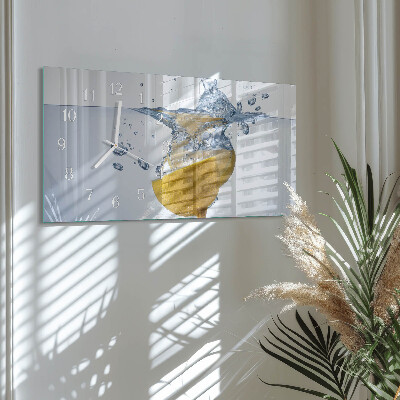 Horloge murale horizontale Une tranche de citron dans l'eau