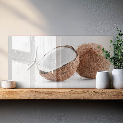 Horloge murale horizontale Noix de coco exotiques