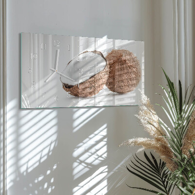 Horloge murale horizontale Noix de coco exotiques