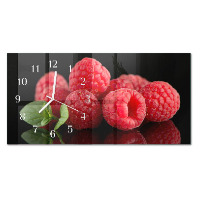 Horloge murale horizontale Framboises du buisson