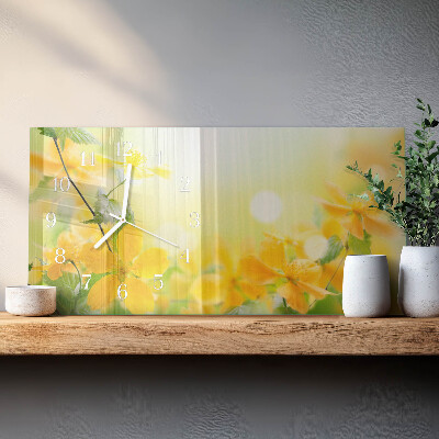 Horloge murale horizontale Fleurs coupées