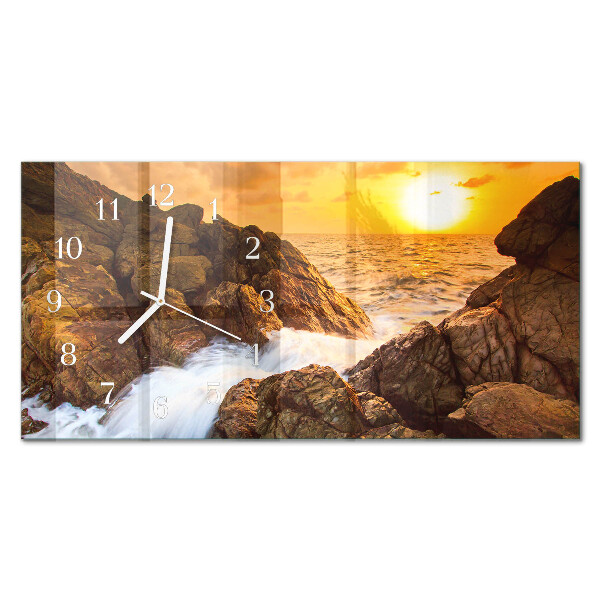 Horloge murale horizontale Coucher de soleil