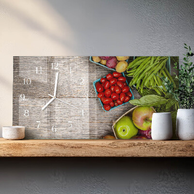 Horloge murale horizontale Légumes